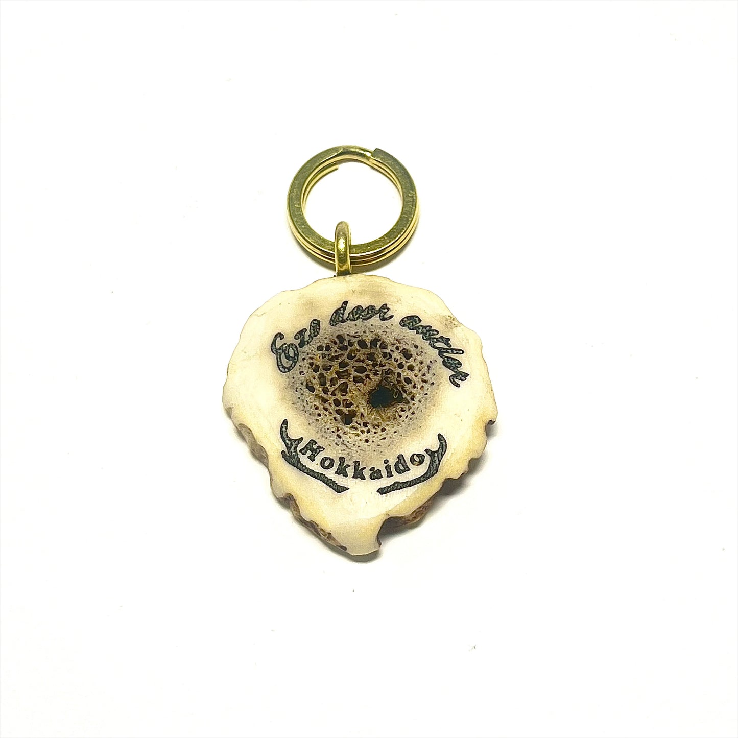 天然エゾ鹿角のイニシャルチャーム