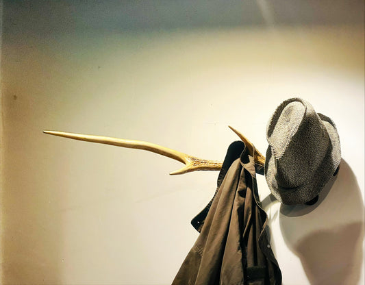 天然エゾ鹿角のウォールラック